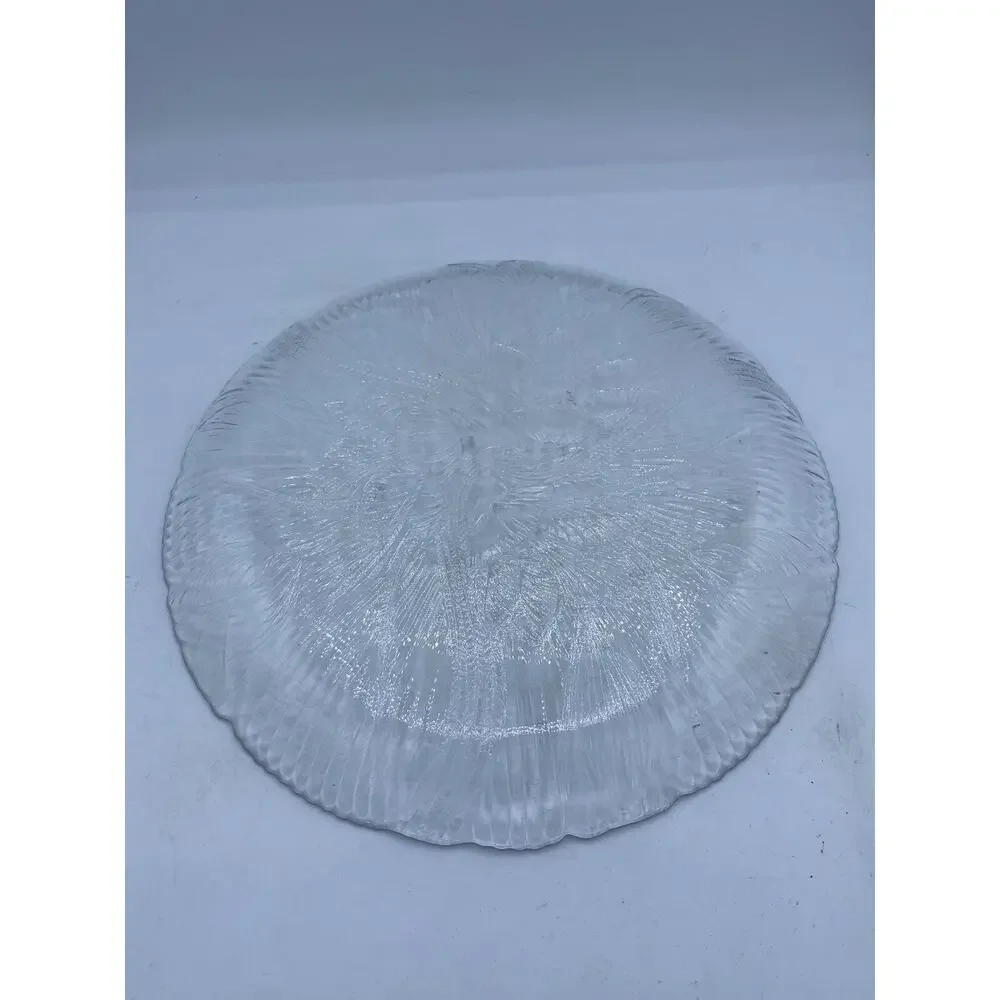 Arcoroc Canterbury Crocus Serving Tray Clear Glass Leaves